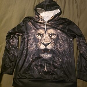 Men's Black Lion Graphic Hoodie